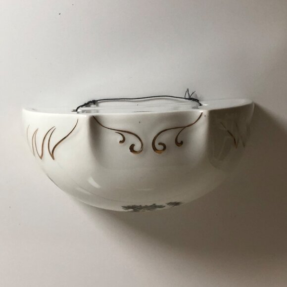 Victorian Hand Painted Porcelain Wall Pocket Vase Vintage Andrea By Sadek Japan - Picture 6 of 7